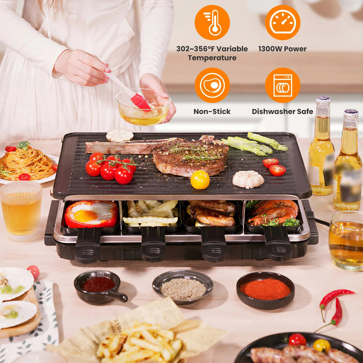 1300W Raclette Desktop Grill