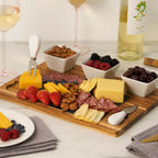 Acacia & Slate Cheese Board Set with Ceramic Bowls