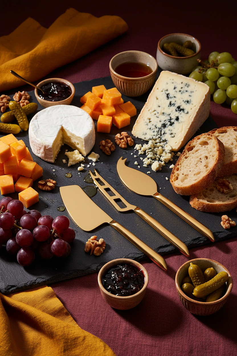 Gold Cheese Knives Retro Abundant