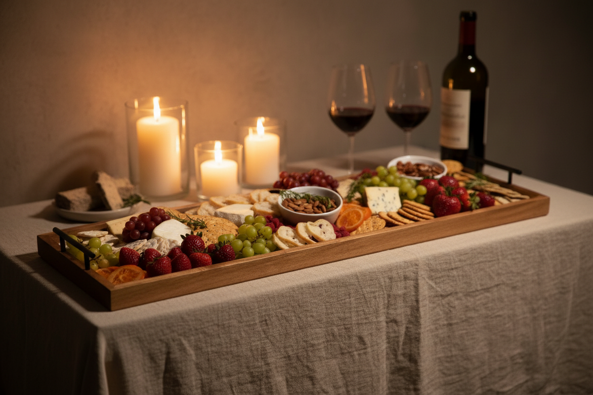 Longboard Acacia Cheese Board styled shot