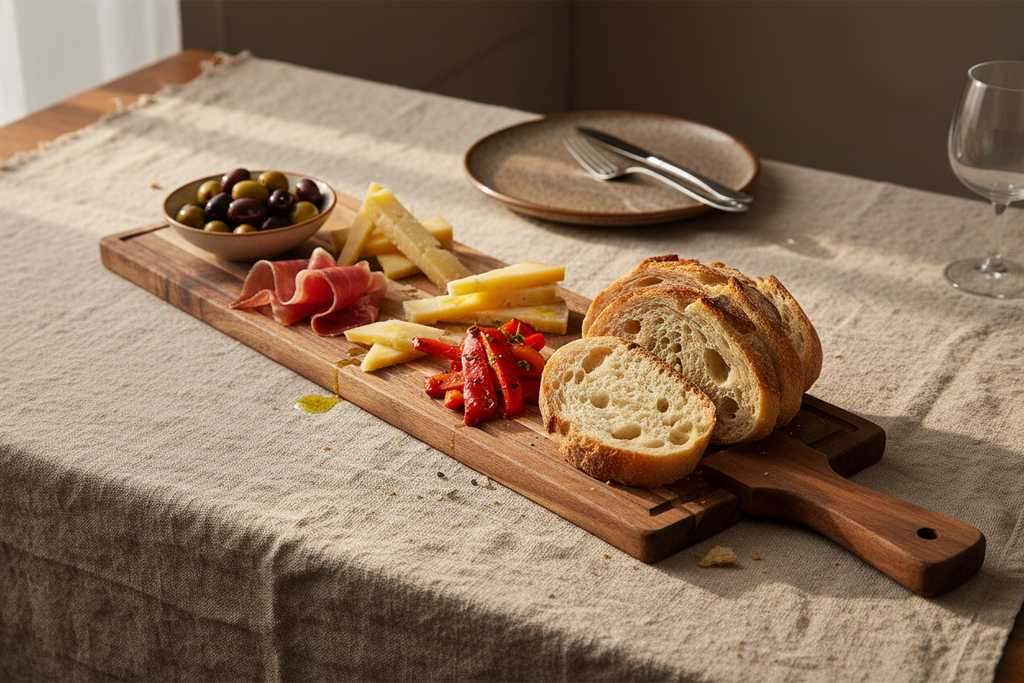 Rustic Farmhouse Tapas Board styled shot